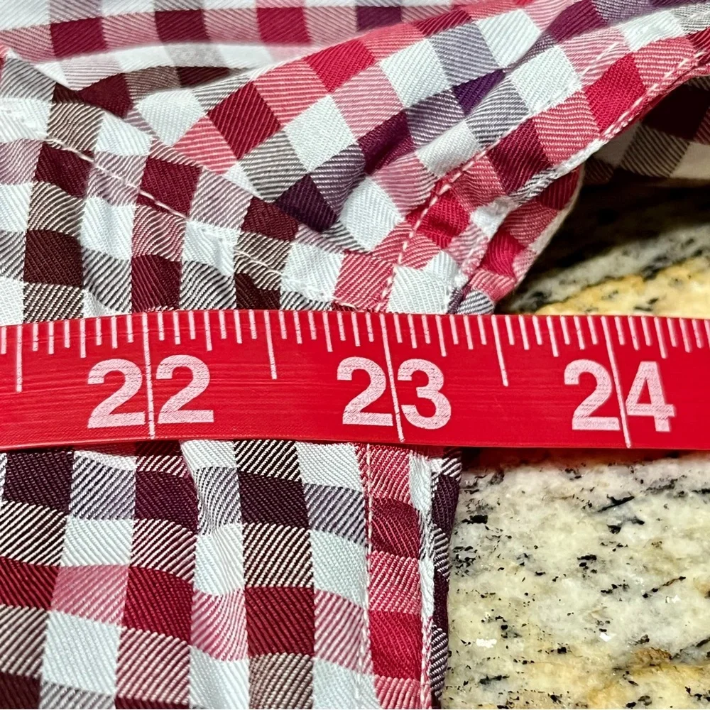 ROBERT GRAHAM Red Checked Gingham Shirt Men's Sz L‎ Fold Back Cuffs Long Sleeve - Picture 12 of 14